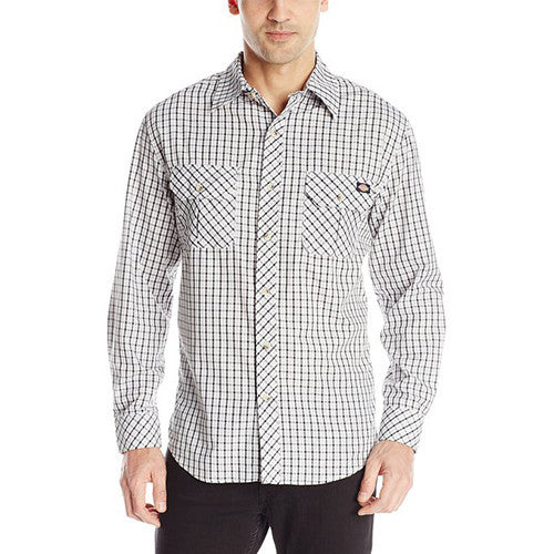 Dickies Men's Long Sleeve Plaid with Inverted Pocket