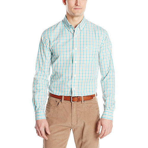 Dockers Men's Long-Sleeve Multi-Color Gingham Button-Front Shirt