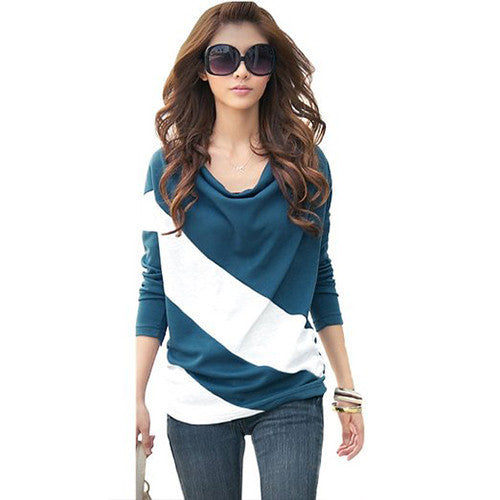 Hee Grand Women Color-Contrasted Loose T-Shirt